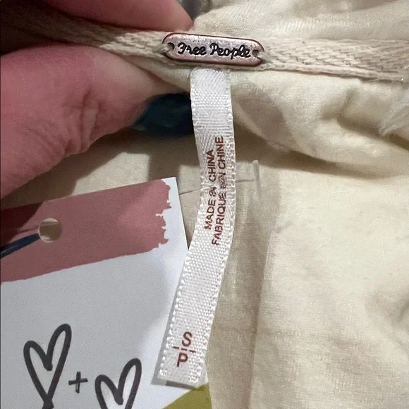 Free People Women's Be Mine Teddy Hooded Pullover Ivory Brown Checker Size Small - Picture 7 of 7